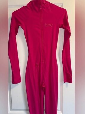 Kids Hot Pink Full-Zip One-Piece Bodysuit by body